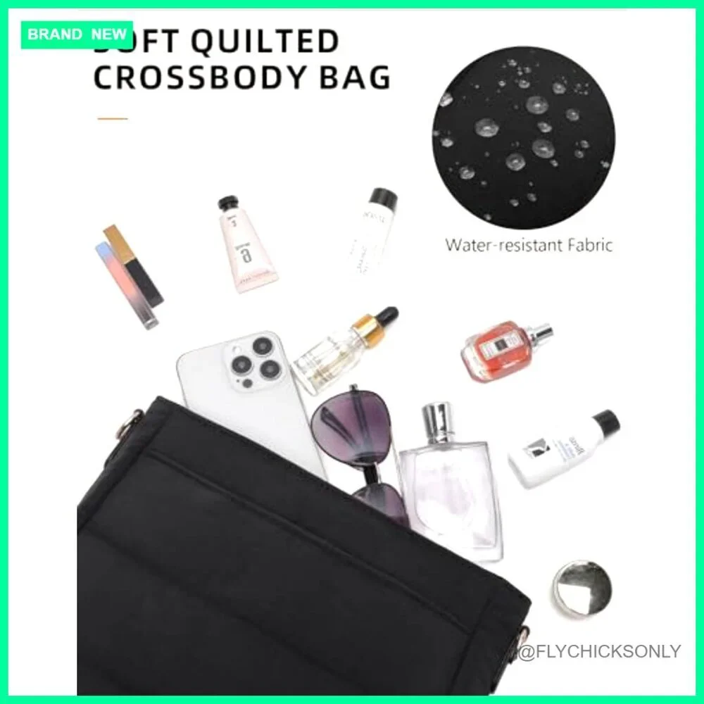 Puffer Quilted Crossbody Hobo Bag with Detachable Straps and Coin Wallet